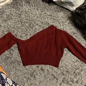 burgundy shirt